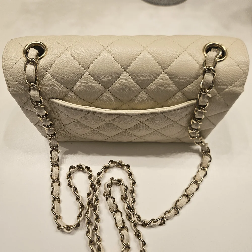 Chanel Cream Caviar Mini Bag